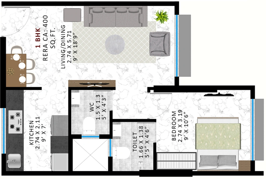 1 BHK Flat in Agrawals Phoenix in Bandra East, Mumbai - Image 919121