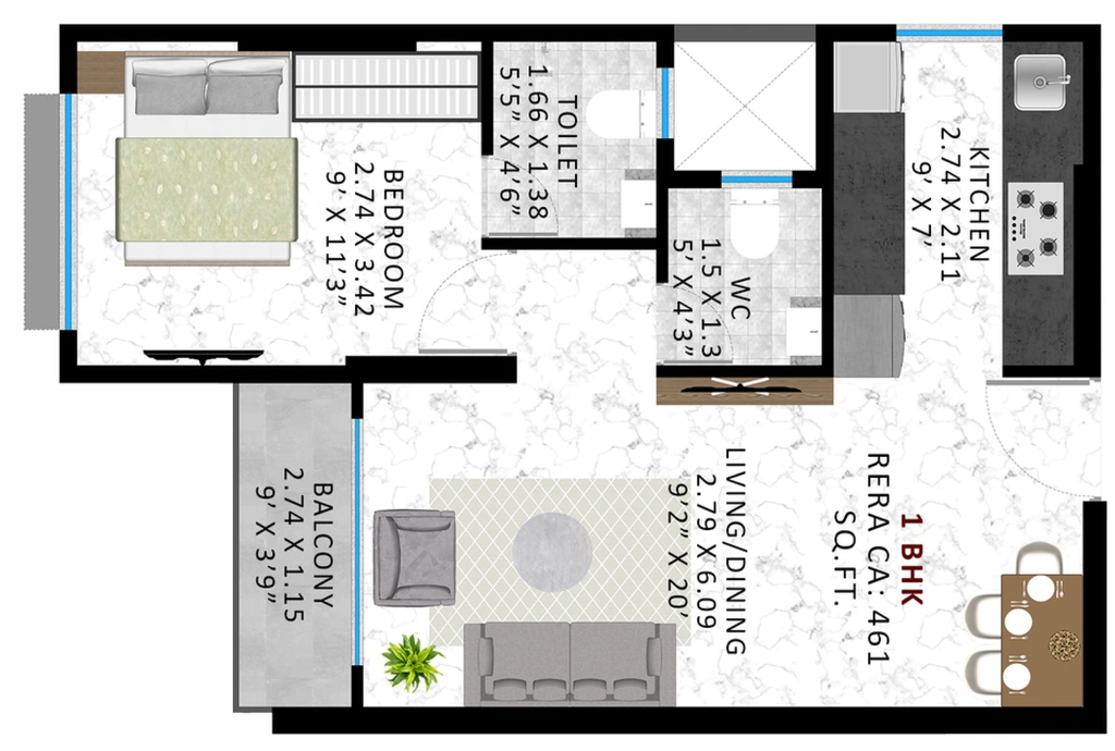 1 BHK Flat in Agrawals Phoenix in Bandra East, Mumbai - Image 919122