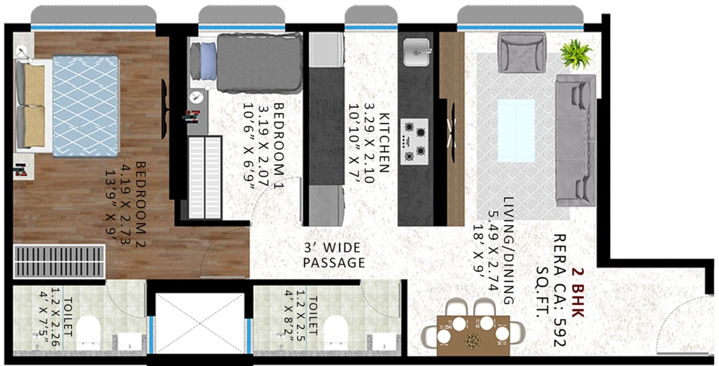 2 BHK Flat in Agrawals Phoenix in Bandra East, Mumbai - Image 919123