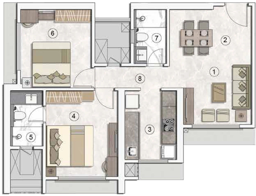 2 BHK Flat in PrinceCare Amaraa in Matunga East, Mumbai - Image 919325