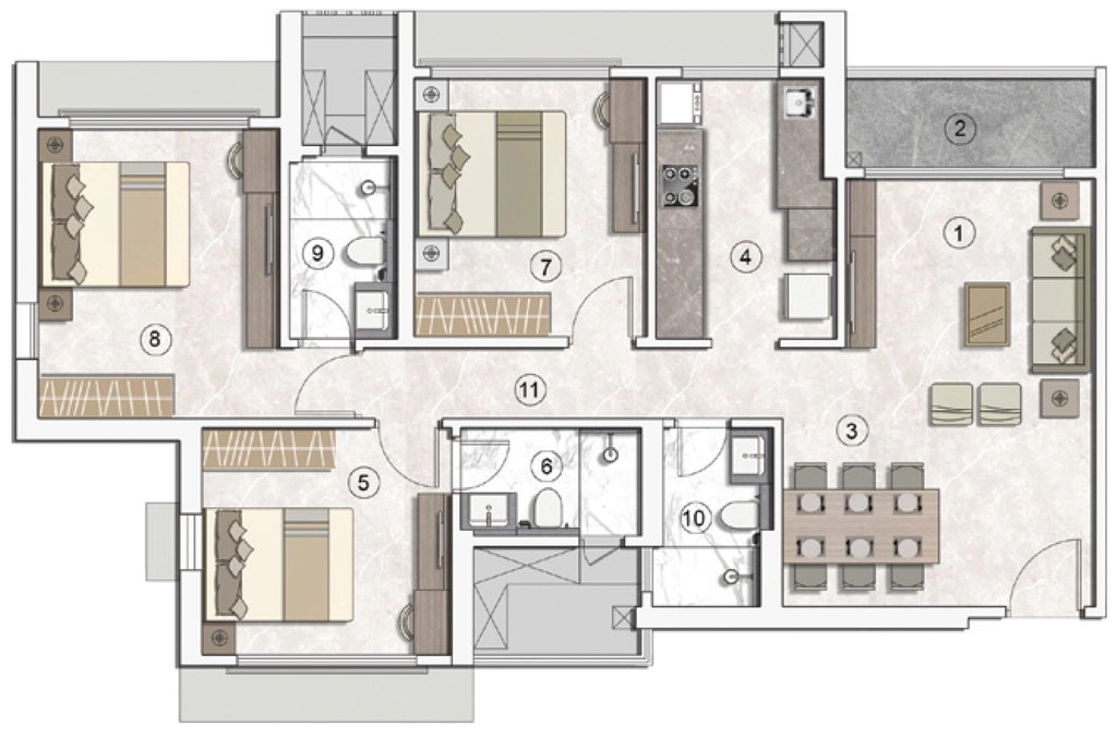 3 BHK Flat in PrinceCare Amaraa in Matunga East, Mumbai - Image 919326