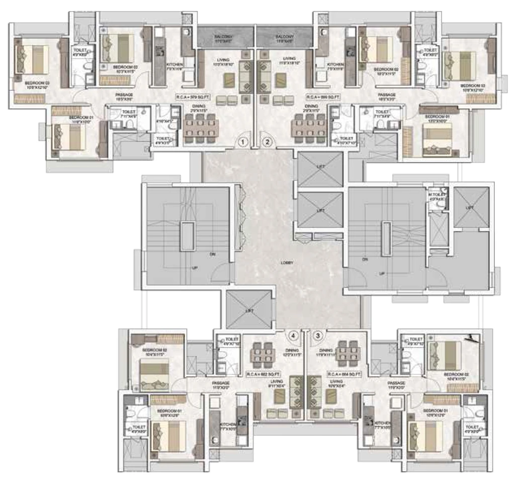 Floor Plan of PrinceCare Amaraa in Matunga East, Mumbai - Image 406137