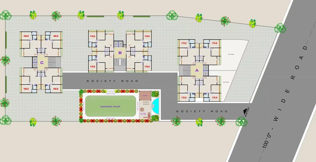 Master Plan of Shreem Heights in Nikol, Ahmedabad - Image 405391