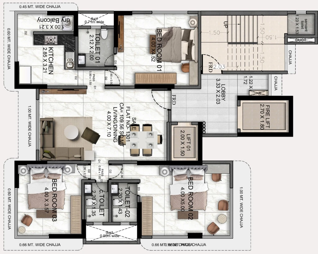 3 BHK Flat in VCA Shree Siddhi in Dadar East, Mumbai - Image 919300