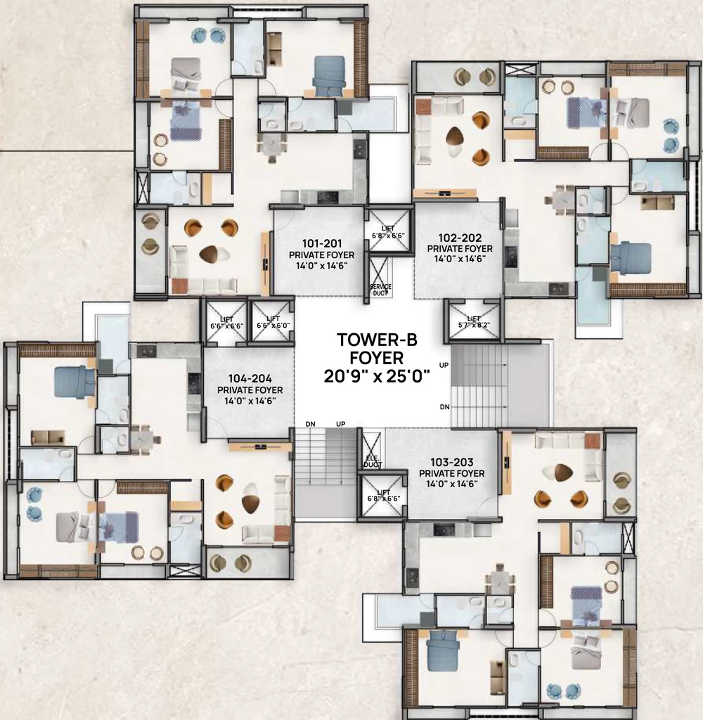Floor Plan of United Artemis in Nava Naroda, Ahmedabad - Image 405458