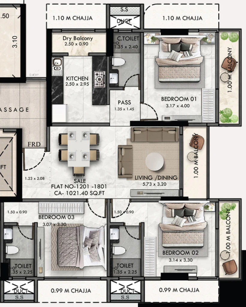 3 BHK Flat in VCA Shree Nav Dadar in Mahim West, Mumbai - Image 919303