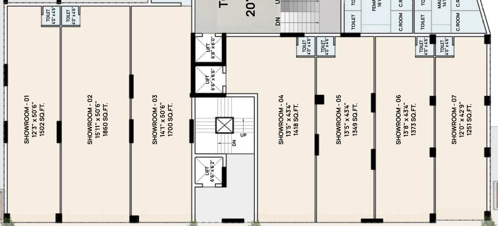 Floor Plan of Commercial United Artemis in Nava Naroda, Ahmedabad - Image 405463