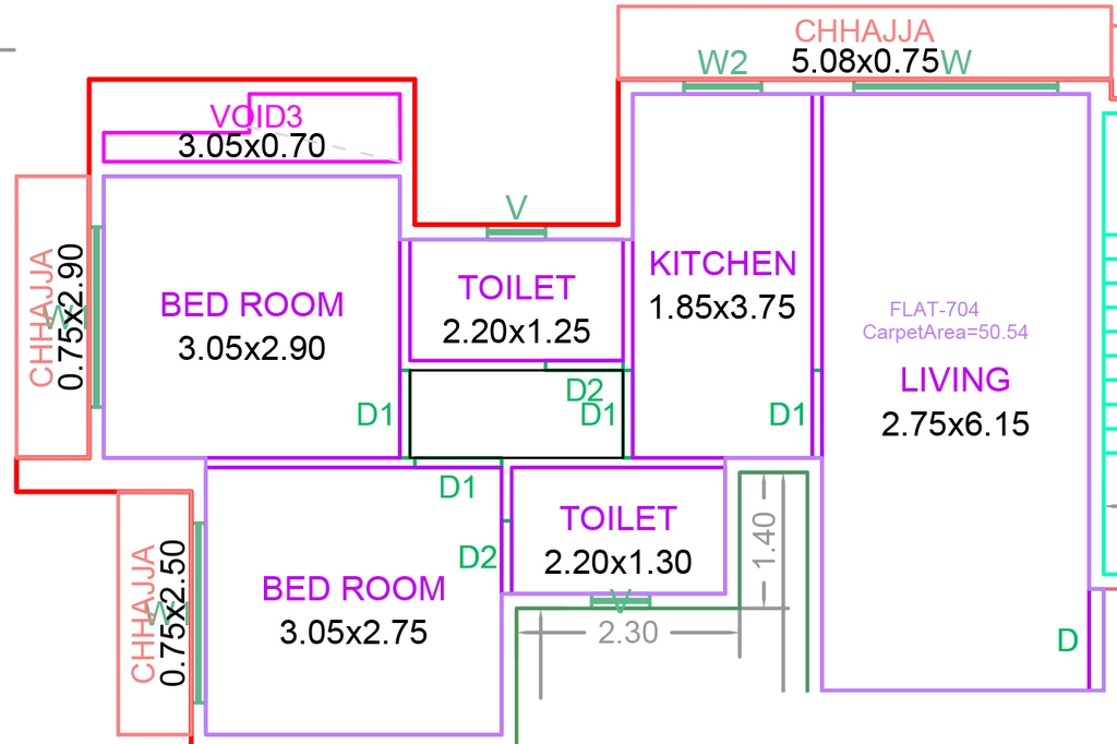 2 BHK Flat in LIS Hussain Excellency in Mira Road East, Thane - Image 919340