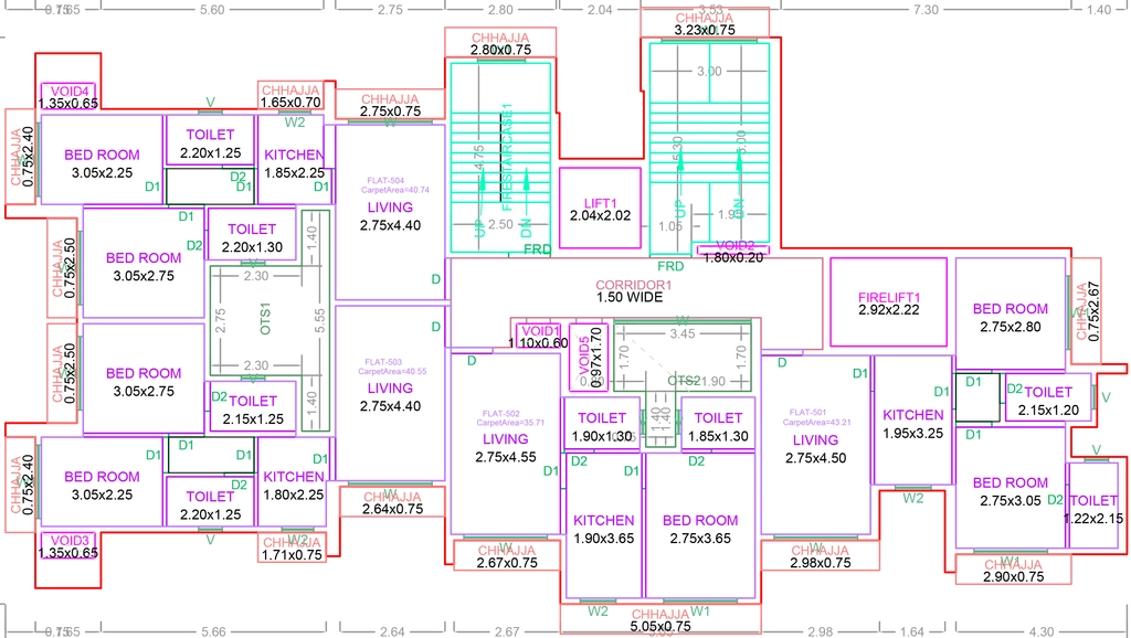 Floor Plan of LIS Hussain Excellency in Mira Road East, Thane - Image 406145