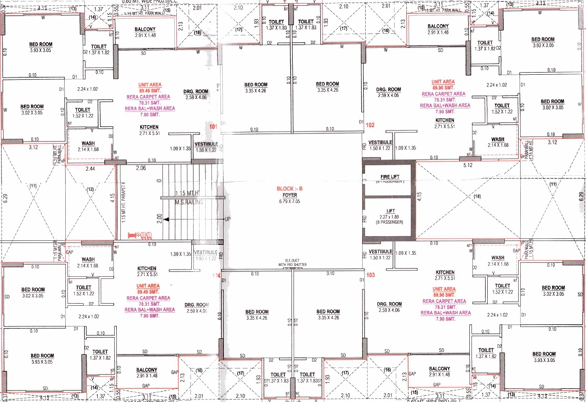 Floor Plan of Yug Vincitore Vintage in Vastral, Ahmedabad - Image 405529