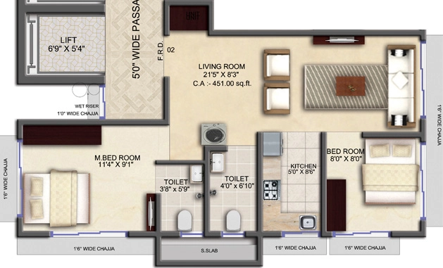 2 BHK Flat in Aasma Necklace View in Bhuleshwar, Mumbai - Image 919208