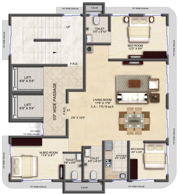 3 BHK Flat in Aasma Necklace View in Bhuleshwar, Mumbai - Image 919209