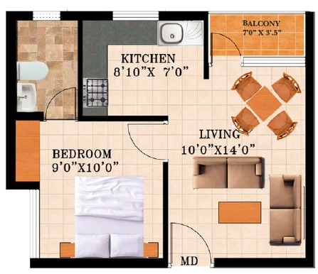 1 BHK Flat in Artha Neo Midas in Hoskote, Bangalore - Image 919106