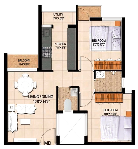 2 BHK Flat in Artha Neo Midas in Hoskote, Bangalore - Image 919107