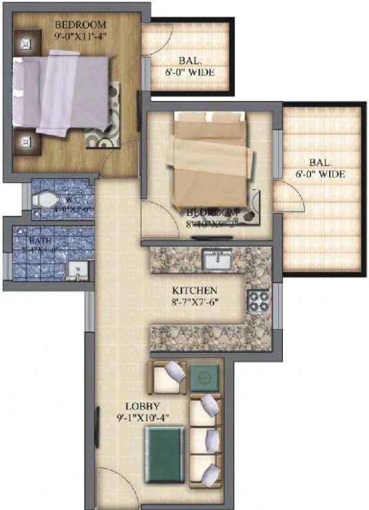2 BHK Flat in Pareena Laxmi Apartment in Sector 99A, Gurgaon - Image 919125