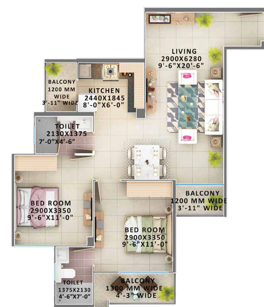 2 BHK Flat in Signature Global Orchard Avenue 2 in Sector 93, Gurgaon - Image 919130