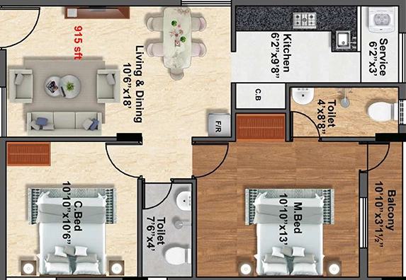 2 BHK Flat in Stepsstone Viraam in Kattupakkam, Chennai - Image 919135