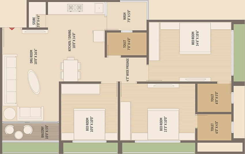 3 BHK Flat in Advith Elegance in Bopal, Ahmedabad - Image 919137