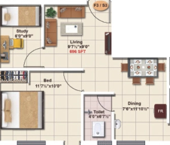 1.5 BHK Flat in StepsStone Ranjan in Saligramam, Chennai - Image 919155