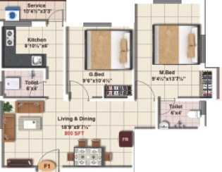2 BHK Flat in StepsStone Ranjan in Saligramam, Chennai - Image 919157
