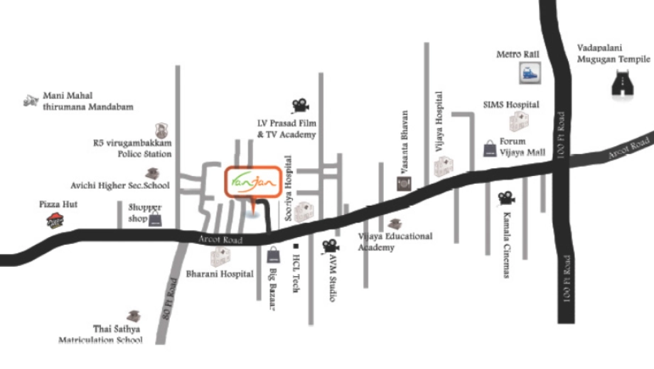Location of StepsStone Ranjan in Saligramam, Chennai - Image 405732