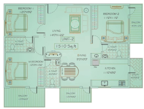 3 BHK Flat in Mahaghar Kings And Queens in JP Nagar, Bangalore - Image 919167