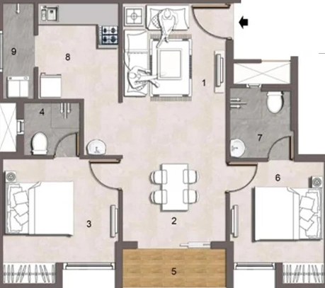 2 BHK Flat in Jains Aakarsha in Madipakkam, Chennai - Image 919176