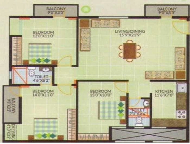 2 BHK Flat in Mahaghar RS Exotica in JP Nagar, Bangalore - Image 919171