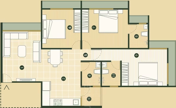 3 BHK Flat in RJ Madhuban Kadamb in Sarkhej, Ahmedabad - Image 919175