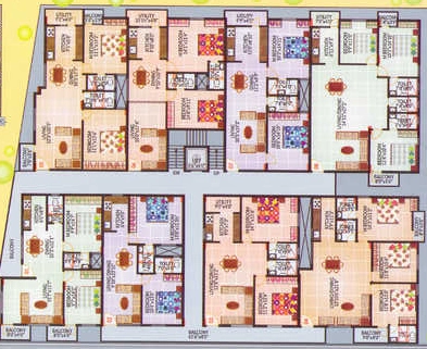 Floor Plan of Mahaghar RS Happy Homes in Electronic City, Bangalore - Image 405800