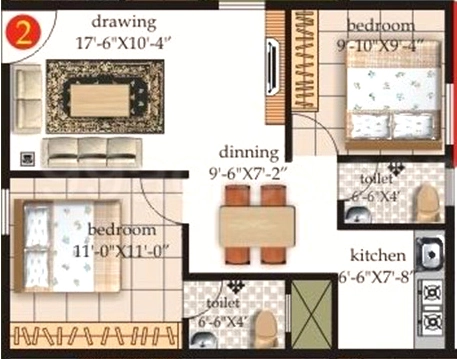 2 BHK Flat in Mahaghar Sai Srinivasa Enclave in Electronic City, Bangalore - Image 919183