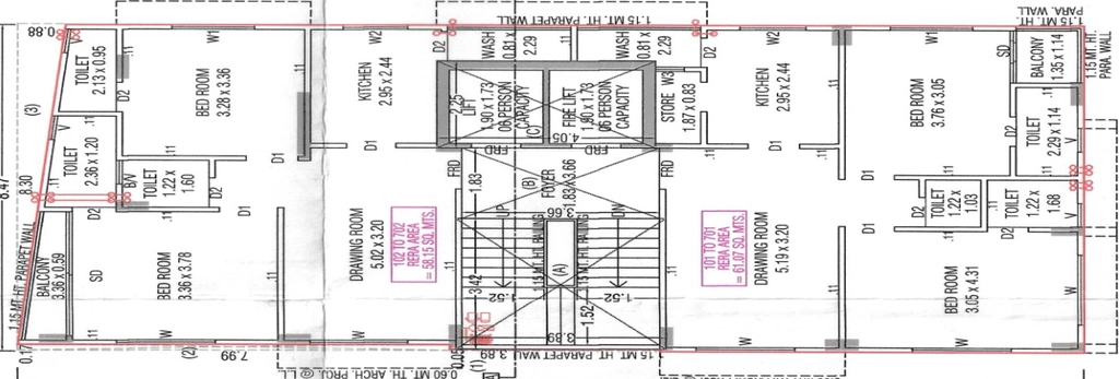 Floor Plan of Rahematkhan Mohammedi Residency in Dani Limda, Ahmedabad - Image 405821