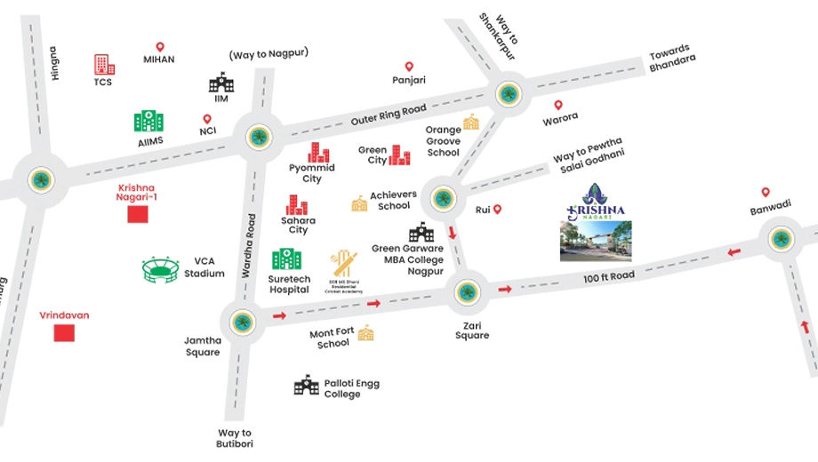 Location of Fortune Krishna Nagari in Jamtha, Nagpur - Image 406600