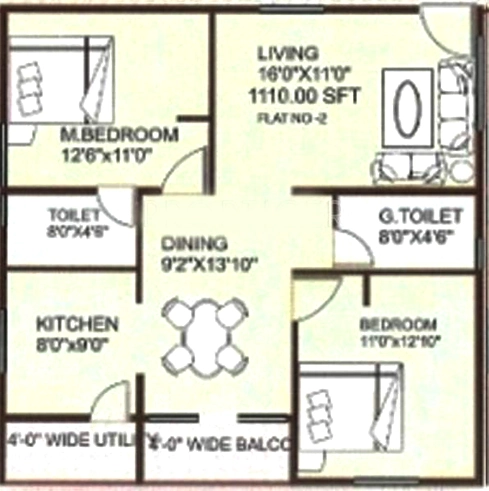 2 BHK Flat in Mahaghar Tribhuvan Paradise in Marathahalli, Bangalore - Image 919203