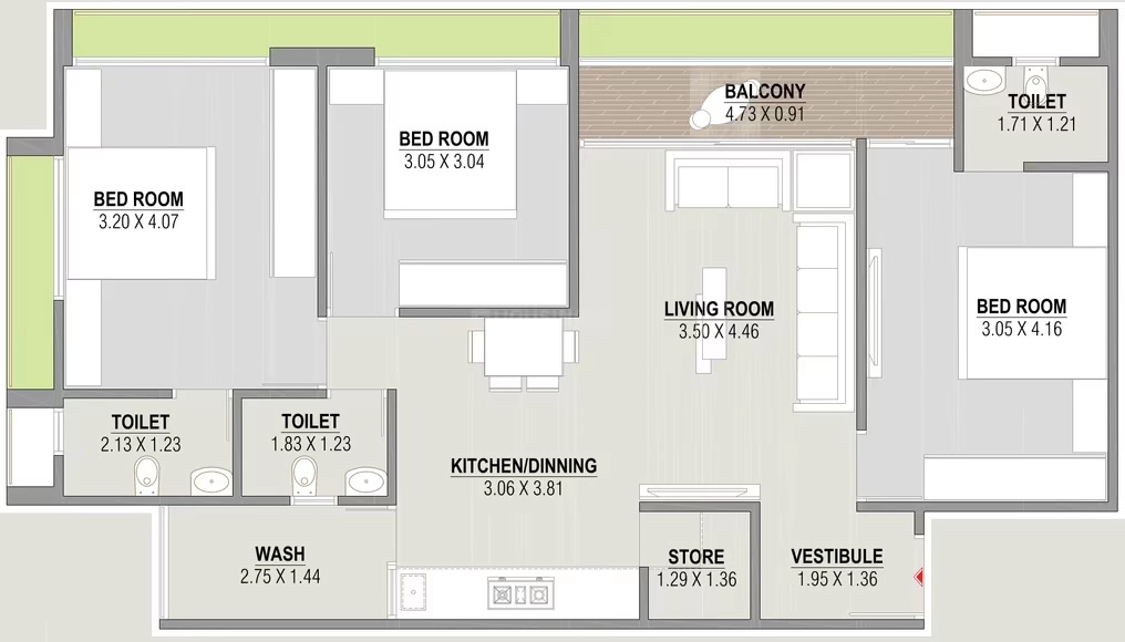 3 BHK Flat in Ramesht Vraj Vihar in Hathijan, Ahmedabad - Image 919206