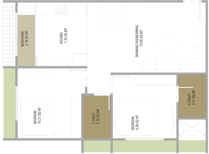 2 BHK Flat in Vagheshwari Rimkar Habitat in Sanand, Ahmedabad - Image 919221
