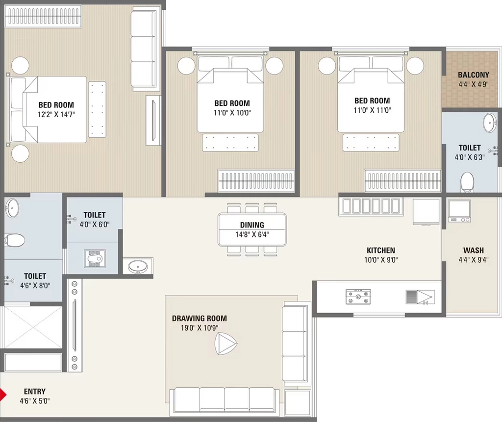 3 BHK Flat in Royal Rudraksha in Nikol, Ahmedabad - Image 919227