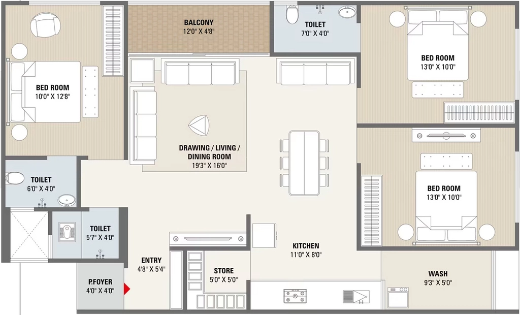 3 BHK Flat in Royal Rudraksha in Nikol, Ahmedabad - Image 919226