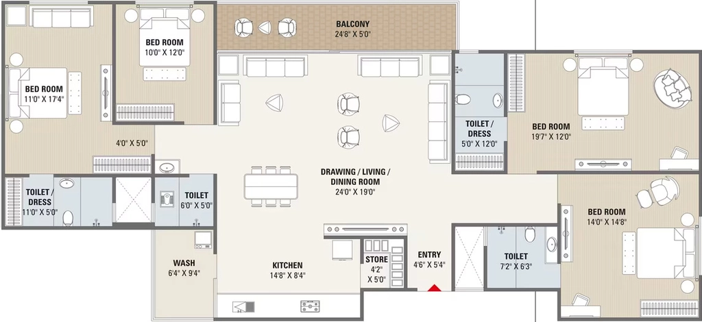4 BHK Flat in Royal Rudraksha in Nikol, Ahmedabad - Image 919228