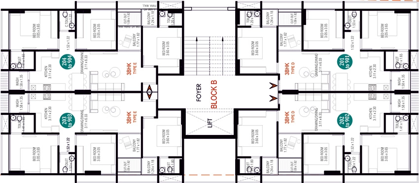 Floor Plan of Satsang Skyline in Ghuma, Ahmedabad - Image 405982