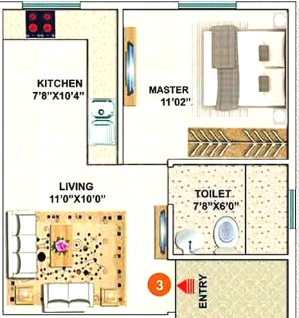 1 BHK Flat in Surath Snow White Homes in Akshayanagar, Bangalore - Image 919285