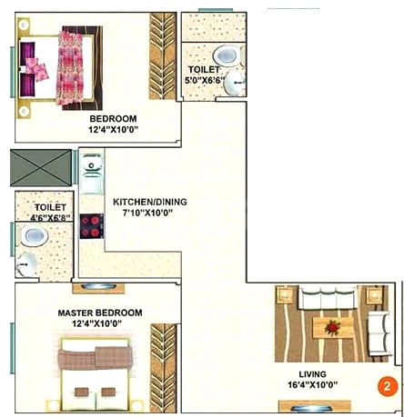 2 BHK Flat in Surath Snow White Homes in Akshayanagar, Bangalore - Image 919286