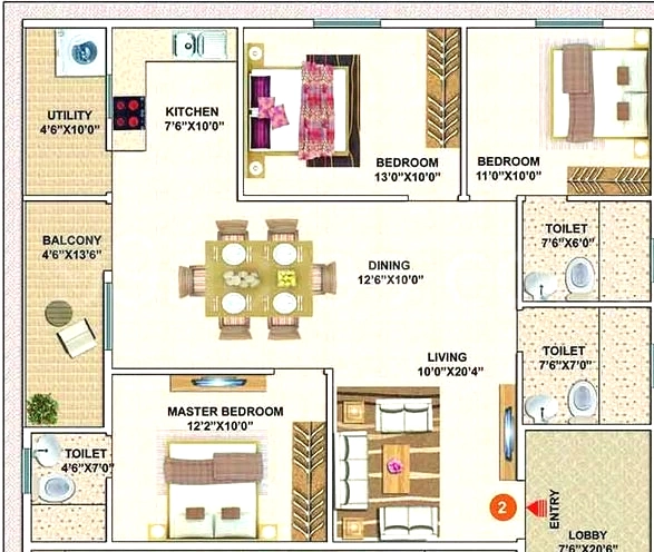 3 BHK Flat in Surath Snow White Homes in Akshayanagar, Bangalore - Image 919287