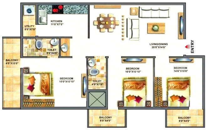 3 BHK Flat in Surath Silver Stars 1 in BTM Layout, Bangalore - Image 919291