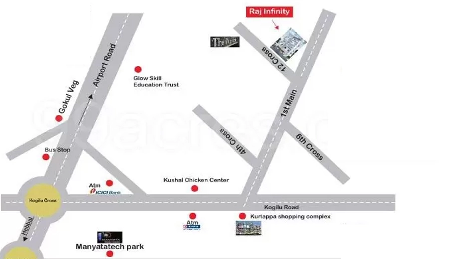Location of Surath Raj Infinity in Yelahanka, Bangalore - Image 406051
