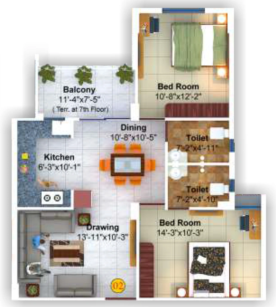 2 BHK Flat in Gen X Landmark in Danapur, Patna - Image 920242