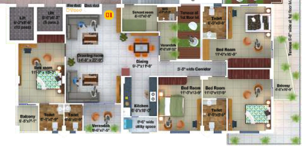 4 BHK Flat in Gen X Landmark in Danapur, Patna - Image 920249
