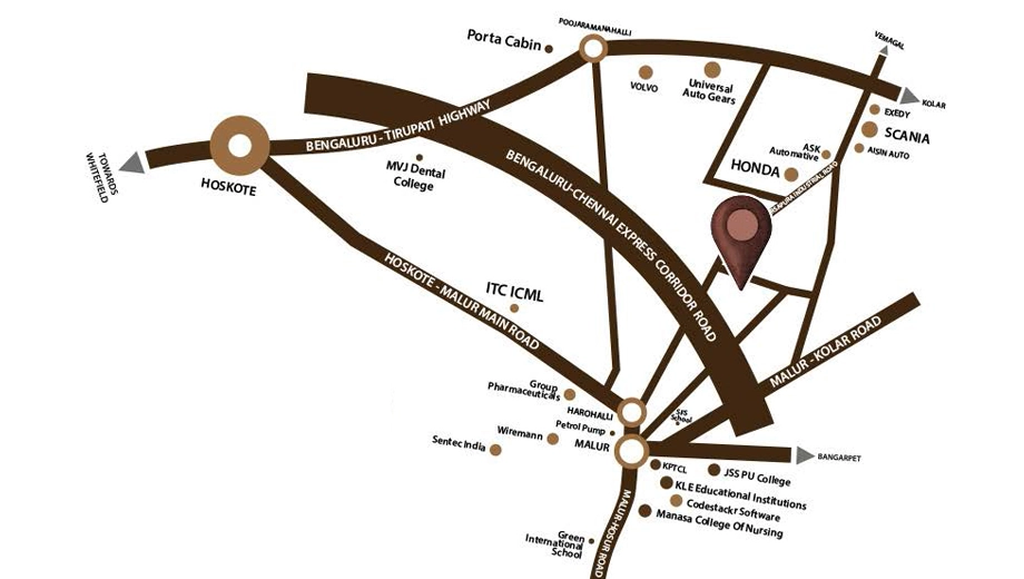 Location of Mangalam Aura Ville in Hoskote, Bangalore - Image 406097