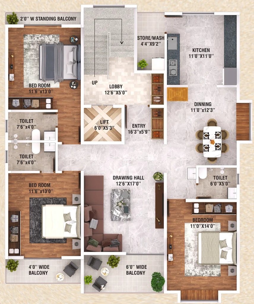 3 BHK Flat in Infinity Punyashlok in Narendra Nagar, Nagpur - Image 919631