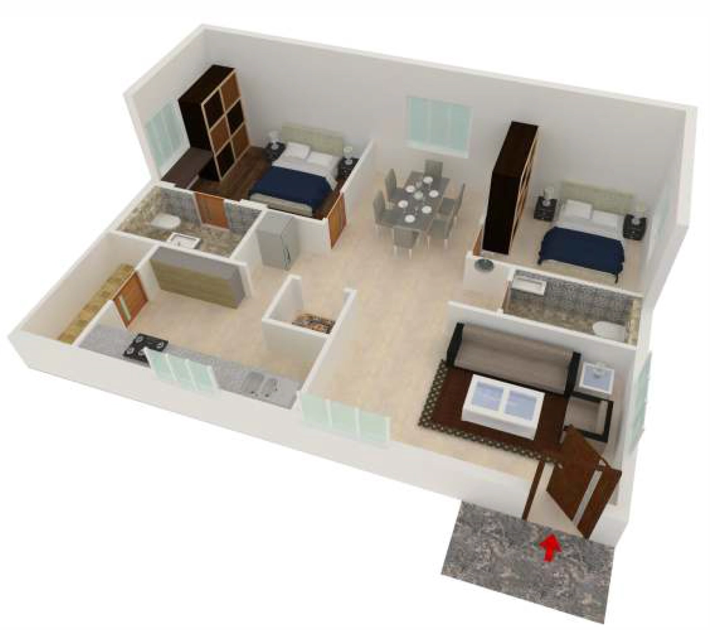 2 BHK Flat in Arunodaya Blue Bells in Kodigehalli, Bangalore - Image 919342